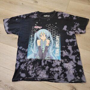 Hatsune Miku T-Shirt Japanese Anime Graphic Short Sleeve Crewneck Tee Sz Large